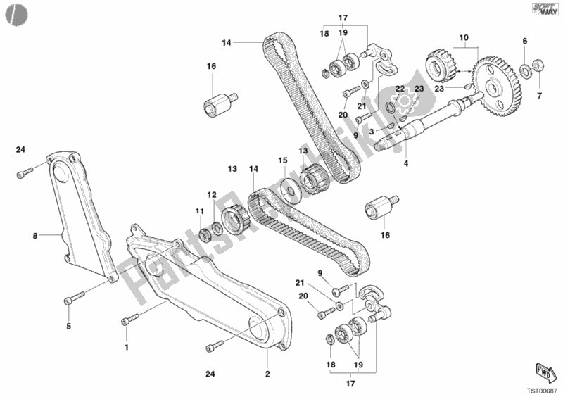 Tutte le parti per il Cinghia Di Distribuzione del Ducati Supersport 800 SS 2003